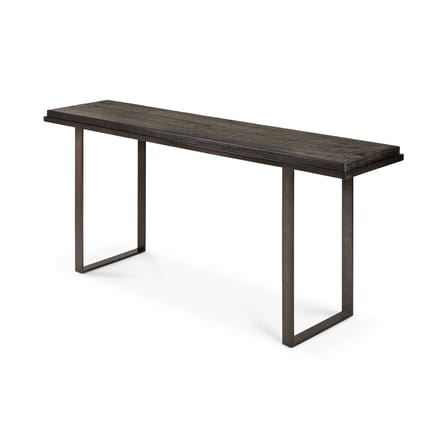 Console Stability métal bois marron noir / L 170 x H 75 cm - Sculpté main - Ethnicraft
