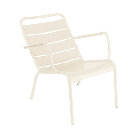 Fauteuil bas Luxembourg métal beige / Dossier incliné - Fermob