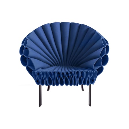 Fauteuil Peacock tissu bleu / Dror Studio, 2009 - Feutre ondulé - Cappellini