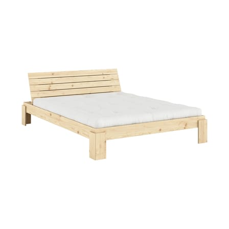 Lit double Layers Headboard / Pour matelas 160 x 200 cm - Avec tête de lit & rangements - KARUP