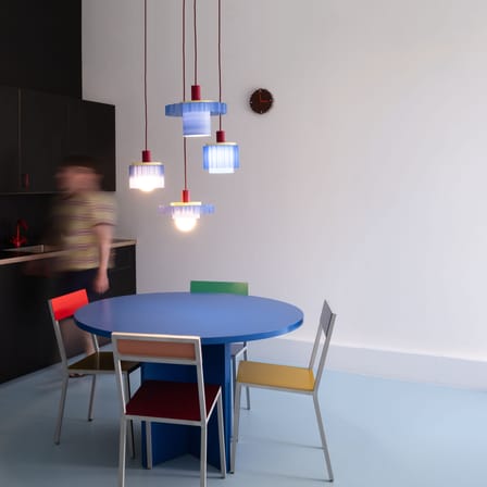 Gigi Pendant plastic material multicoloured No. 1 / Ø 28 x H 21 cm - Recycled plastic, made in France - Warren & Laetitia