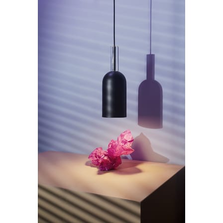 Suspension Luceo Cylindre métal noir / Ø 12 x H 35 cm - AYTM