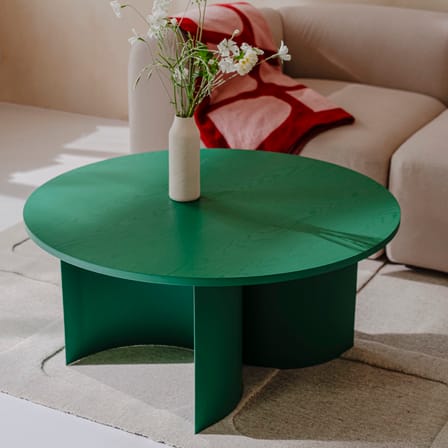 Table basse Gavo bois vert / Ø 95 x H 44 cm - NOO.MA