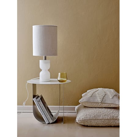 Table d'appoint Cher métal gris / Ø 43 cm - Porte-revues intégré - Bloomingville