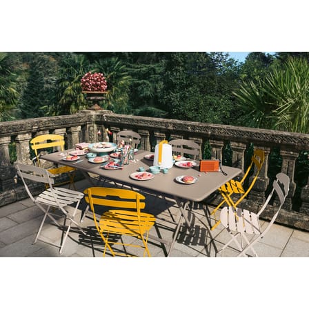 Table pliante Caractère métal rouge marron / 90 x 190 cm - 8 à 10 personnes - Fermob