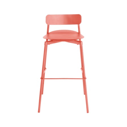 Tabouret haut empilable Fromme métal rose orange / H 75 cm - Aluminium - Petite Friture