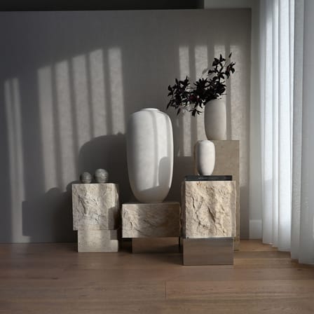 Vase Sunao Slim Mini céramique blanc / Ø 16 x H 32 cm - 101 COPENHAGEN