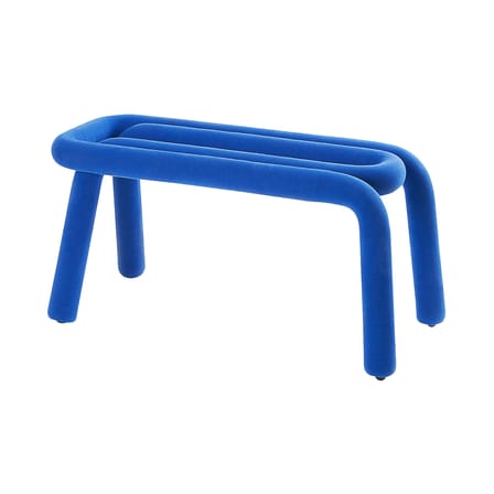 Banc rembourré Bold tissu bleu / L 100 cm - Moustache