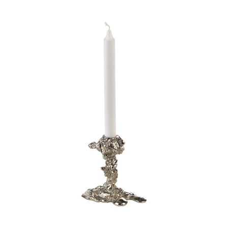 Bougeoir Drip Small métal argent / H 14 cm - Pols Potten