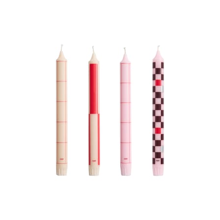 Set de 4 bougies longue Pattern - Hay