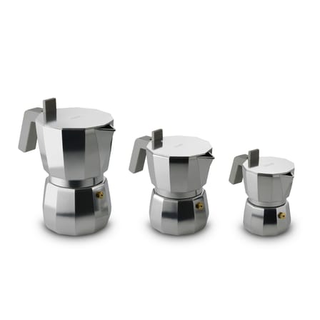 Cafetière italienne Moka gris argent métal /3 tasses - Alessi