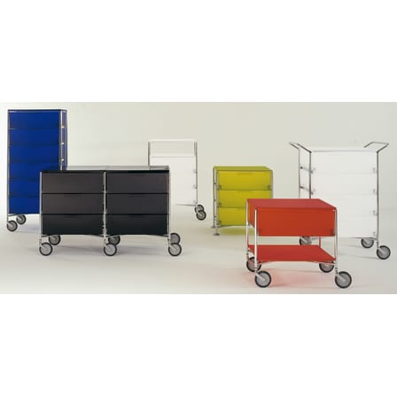 Caisson à roulettes Mobil plastique blanc / 3 tiroirs - Kartell