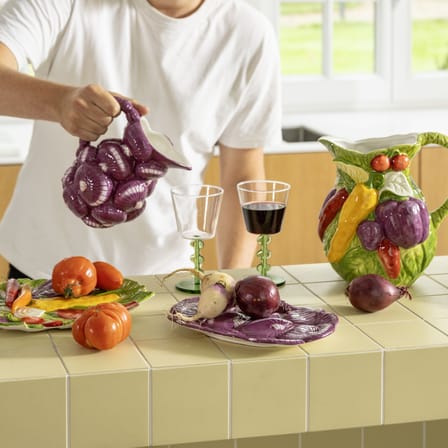 Carafe Legume Onion céramique violet / 1 Litre - & klevering