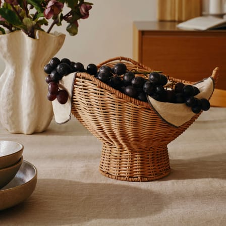 Cestino Annika fibre marrone / Ø 30 x H 16 cm - BROSTE COPENHAGEN