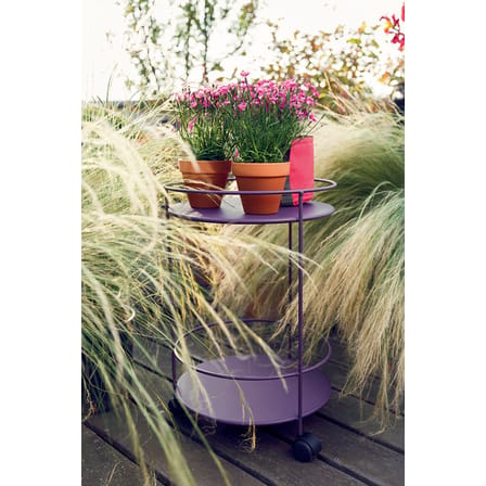 Chariot Guinguette métal gris /Ø 40 x H 62 cm - Plateau plein - Fermob