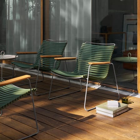 Fauteuil bas Click Roomy Lounge plastique vert - Houe
