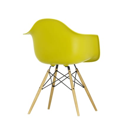Fauteuil DAW - Eames Plastic Armchair plastique jaune / (1950) - Pieds bois clair - Vitra