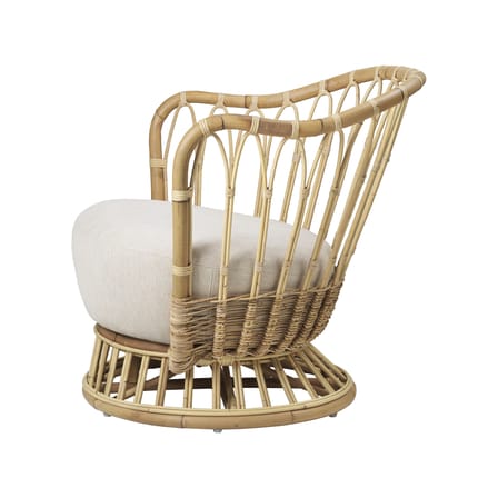 Fauteuil rembourré Grace fibre végétale blanc / Réédition 1936 - Rotin - Gubi