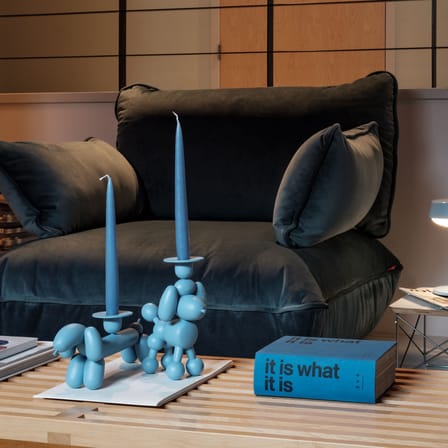 Fauteuil rembourré Sumo Loveseat bleu / Velours recyclé - Fatboy