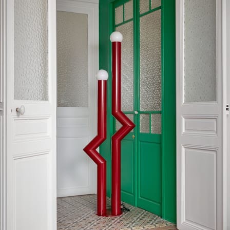 Lampadaire Déviation Double by Axel Chay métal rouge / H 170 cm - Exclusivité - Axel Chay