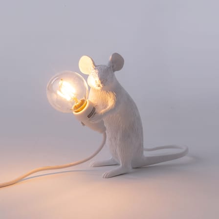Lampe de table Mouse Sitting #2/ Souris assise plastique blanc - Seletti