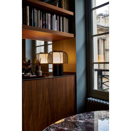 Lampe de table Yasuke LED métal noir / L 39,5 x H 43 cm - DCW éditions