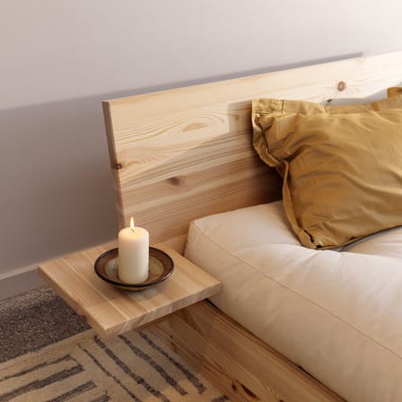 Lit double Latch / Pour matelas 140 x 200 cm - Tête de lit avec tables de chevet - KARUP