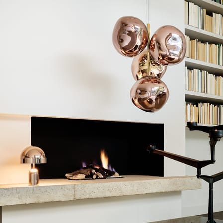 Sospensione Melt Chandelier Mini materiale plastico rame / LED - Ø 54 x H 63 cm / Policarbonato Metallizzato (cambia colore) - Tom Dixon