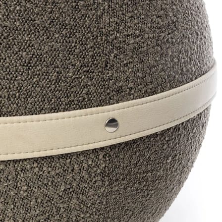 Pouf Bouclette XL gris / Ergonomique - Ø 65 cm / Laine bouclette - BLOON PARIS