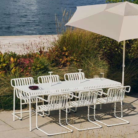 Sonnenschirm Terrazza - Hexagon textil grau / Ø 300 cm - Hay