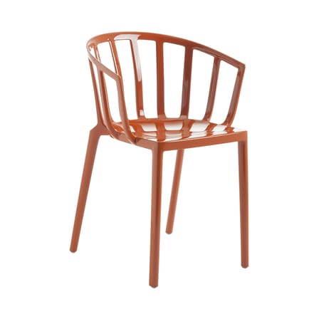 Stapelbarer Sessel Generic AC Venice plastikmaterial rot orange / Polykarbonat - Kartell
