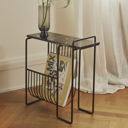 Table d'appoint Sino marbre noir / Porte revues - Marbre / 45 x 21 x H 51 cm - AYTM