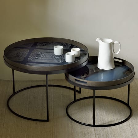 Tables gigognes  bois noir / Ø 62 x H 38 cm + Ø 49 x H 31 cm - Ethnicraft
