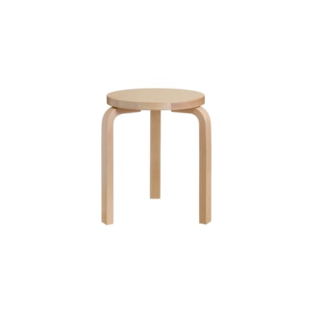 Tabouret empilable 60 bois naturel / Alvar Aalto, 1933 - 3 pieds - ARTEK