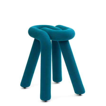 Tabouret rembourré Bold tissu bleu - Moustache