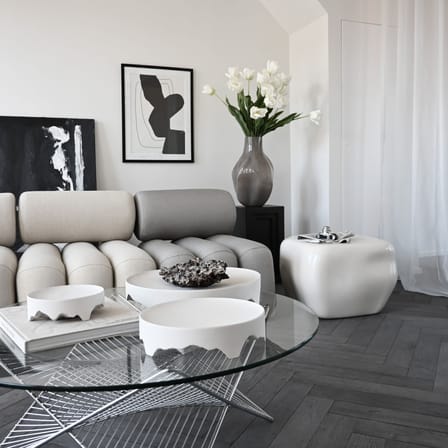 Tavolino Ishi Medio ceramica bianco / 50 x 50 x H 39 cm - 101 COPENHAGEN