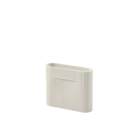 Ridge Small Vase ceramic white beige / H 16.5 cm - Muuto