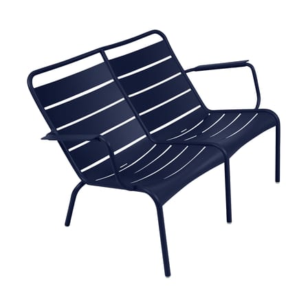 Banc avec dossier Luxembourg Duo métal bleu / 2 places - L 119 cm - Fermob