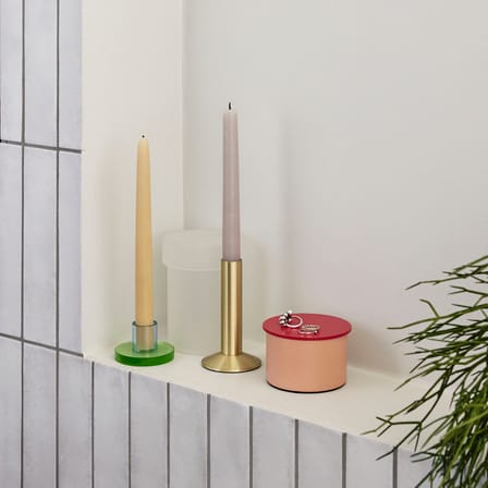 Bougeoir Astra Small verre vert - HÜBSCH