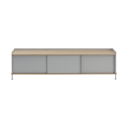 Buffet Enfold métal gris / Meuble TV - L 186 x H 48 cm - Muuto