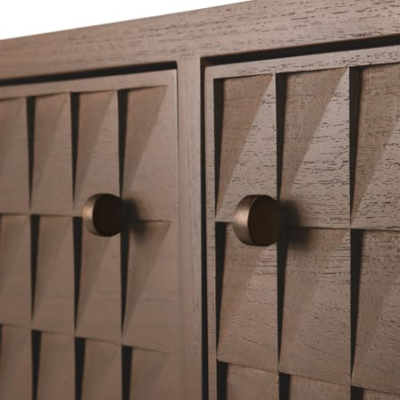 Buffet Sono bois marron / L 212 x H 60 cm - Sculpté main - Ethnicraft