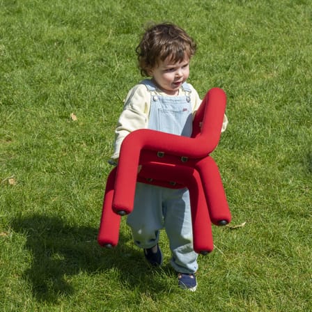 Chaise enfant Mini Bold tissu rouge / Rembourrée - Moustache