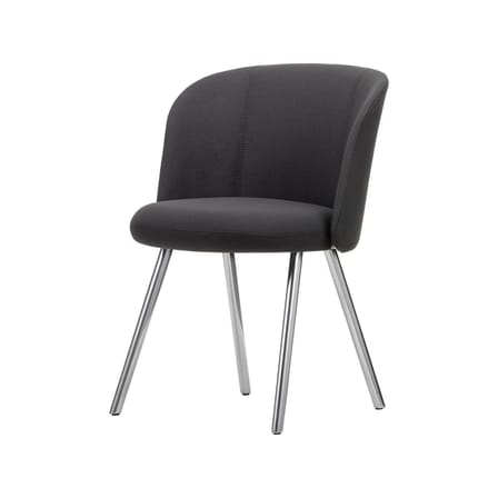 Chaise rembourrée Mikado tissu noir / Pieds métal - Vitra