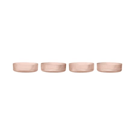 Set de 4 coupelles Ripple verre rose / Ø 12,2 cm - Ferm Living