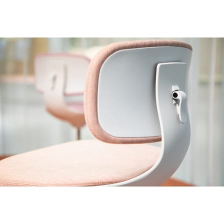Fauteuil à roulettes Rookie tissu rose / H 39 à 51 cm - Vitra