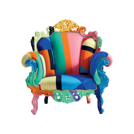 Fauteuil rembourré Proust Geometrica tissu multicolore / Alessandro Mendini, 1978-2009 - Cappellini