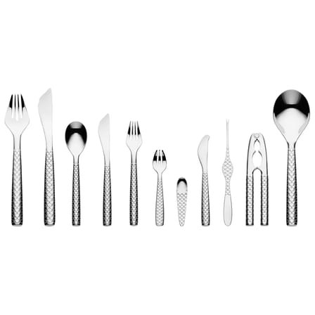 Set de 4 fourchettes à huîtres Colombina Fish métal - Alessi