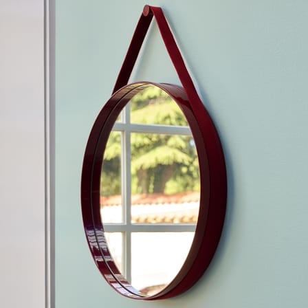 Miroir mural Strap n°2 / Ø 70 cm - Sangle en tissu - Hay