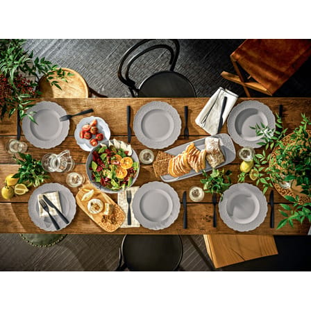 Set à pique-nique Dressed en plein air plastique bois naturel / Pour 4 personnes - Panier osier - Alessi