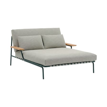 Lettino prendisole doppio Settle tessuto verde - Muuto